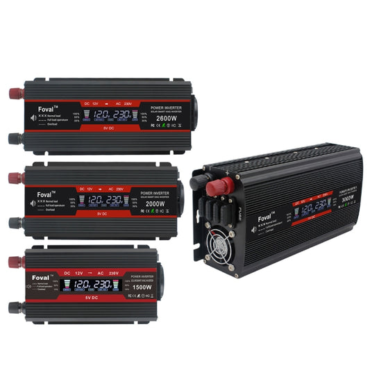 1500W LCD Smart Home Car Inverter 12V To 220V Power Converter - Modified Square Wave by buy2fix | Online Shopping UK | buy2fix