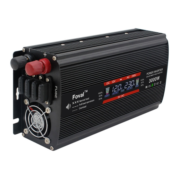 3000W LCD Smart Home Car Inverter 12V To 220V Power Converter - Modified Square Wave by buy2fix | Online Shopping UK | buy2fix
