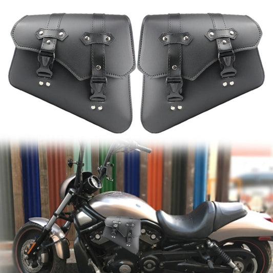 Motorcycle Side Box Package Fast Demolition Triangle Side Bag Leather Cycling Bag(Black) - Bags & Luggages by buy2fix | Online Shopping UK | buy2fix