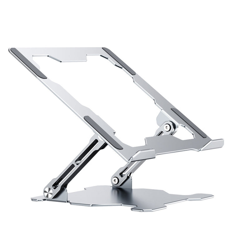 Integrated Foldable Laptop Stand Hollow Heat-Dissipating Flat Desktop Stand(Moon Silver) - Laptop Stand by buy2fix | Online Shopping UK | buy2fix