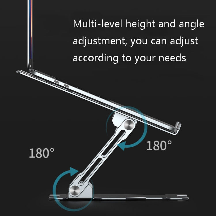 Integrated Foldable Laptop Stand Hollow Heat-Dissipating Flat Desktop Stand(Deep Space Gray) - Laptop Stand by buy2fix | Online Shopping UK | buy2fix