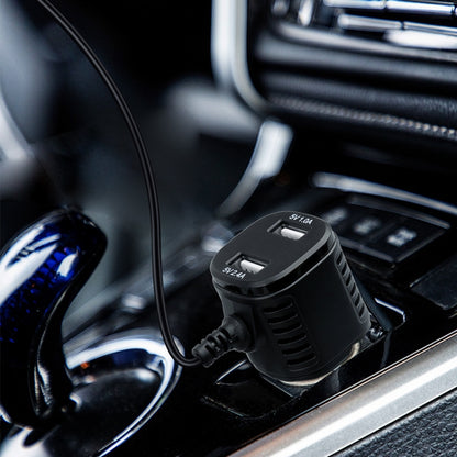 H519 Car Charger Driving Recorder Power Cord Dual USB With Display Charging Line, Specification: Mini Straight - Cigar Socket by buy2fix | Online Shopping UK | buy2fix