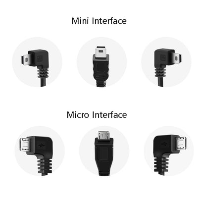H519 Car Charger Driving Recorder Power Cord Dual USB With Display Charging Line, Specification: Mini Right Elbow - Cigar Socket by buy2fix | Online Shopping UK | buy2fix