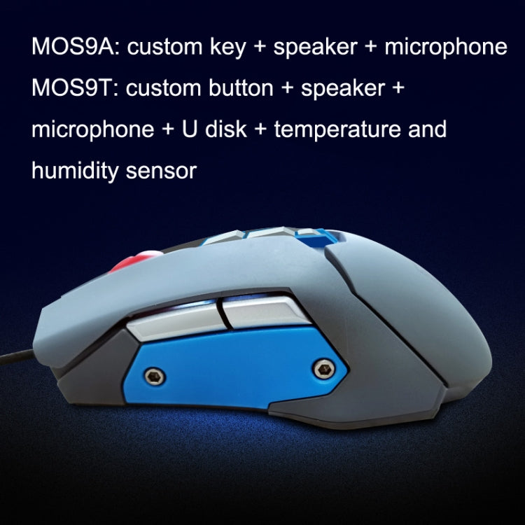 MOS9A 9 Keys 1600DPI Office Game USB Voice-Activated Voice Macro Programming Mouse, Cable Length: 2m by buy2fix
