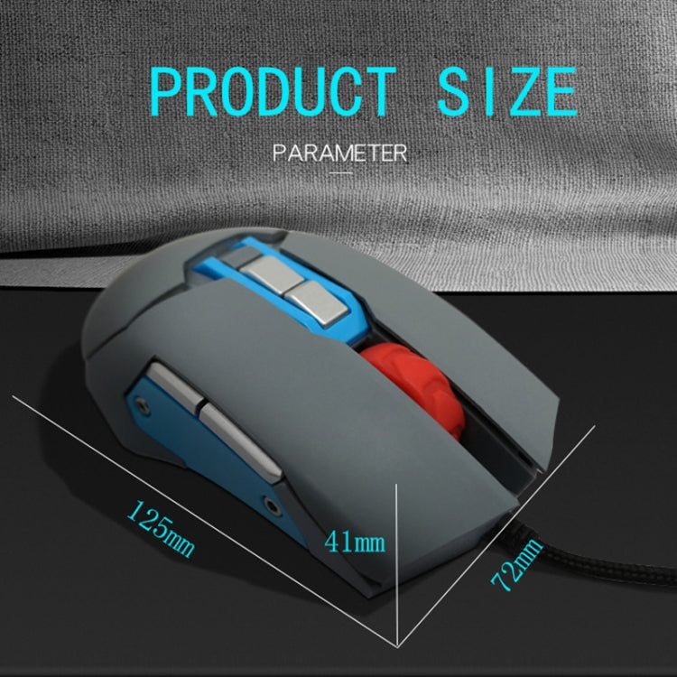 MOS9T 9 Keys 1600DPI Custom Mouse Built-in U Disk + Temperature Humidity Sensor, Cable Length: 2m by buy2fix