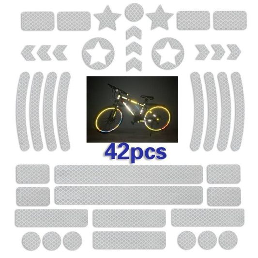 Bicycle Honeycomb Reflective Sticker Night Reflective Logo Grid Stripe Warning Strip(White) by buy2fix