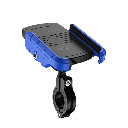 M9 Motorcycle Wireless Charging Mobile Phone Bracket 15W Fast Charging Mobile Phone Navigation Bracket(Blue) - Holder by buy2fix | Online Shopping UK | buy2fix