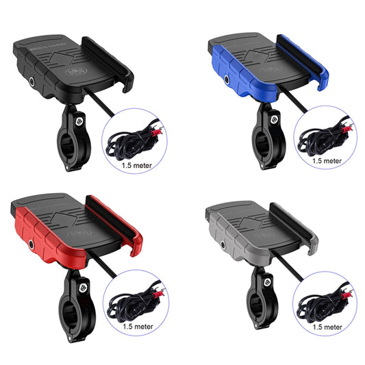 M9 Motorcycle Wireless Charging Mobile Phone Bracket 15W Fast Charging Mobile Phone Navigation Bracket(Black) - Holder by buy2fix | Online Shopping UK | buy2fix
