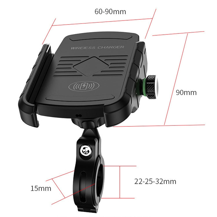 M9 Motorcycle Wireless Charging Mobile Phone Bracket 15W Fast Charging Mobile Phone Navigation Bracket(Black) - Holder by buy2fix | Online Shopping UK | buy2fix