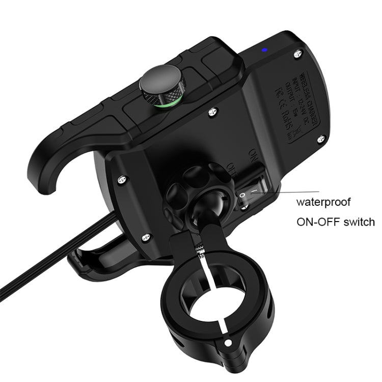 M9 Motorcycle Wireless Charging Mobile Phone Bracket 15W Fast Charging Mobile Phone Navigation Bracket(Red) - Holder by buy2fix | Online Shopping UK | buy2fix