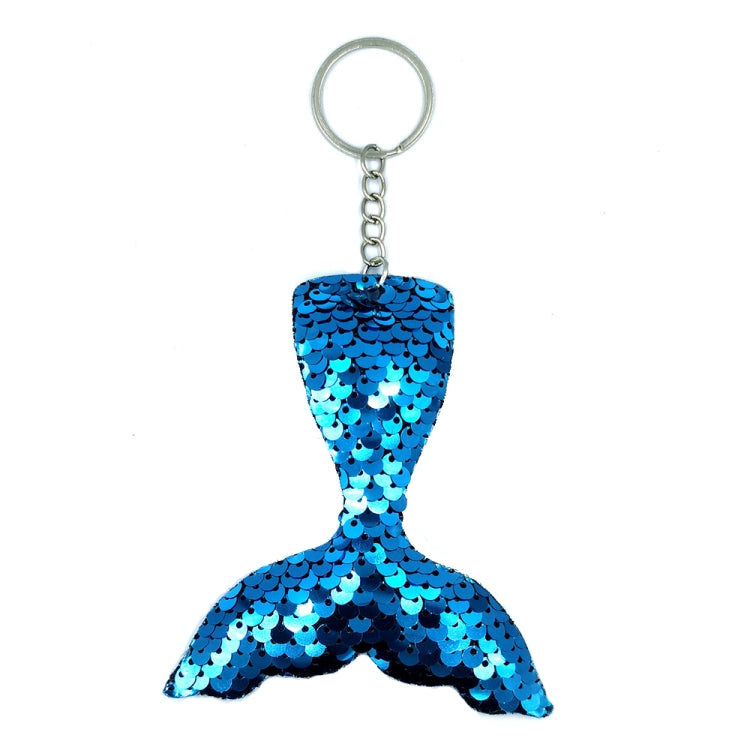 10 PCS Reflective Mermaid Keychain Sequins Mermaid Tail Accessories Car Luggage Pendant(Blue 2) by buy2fix