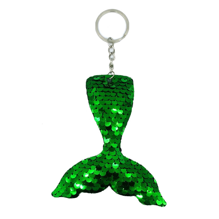 10 PCS Reflective Mermaid Keychain Sequins Mermaid Tail Accessories Car Luggage Pendant(Green 46) by buy2fix
