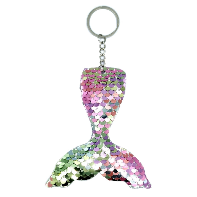 10 PCS Reflective Mermaid Keychain Sequins Mermaid Tail Accessories Car Luggage Pendant(Colorful 47) by buy2fix
