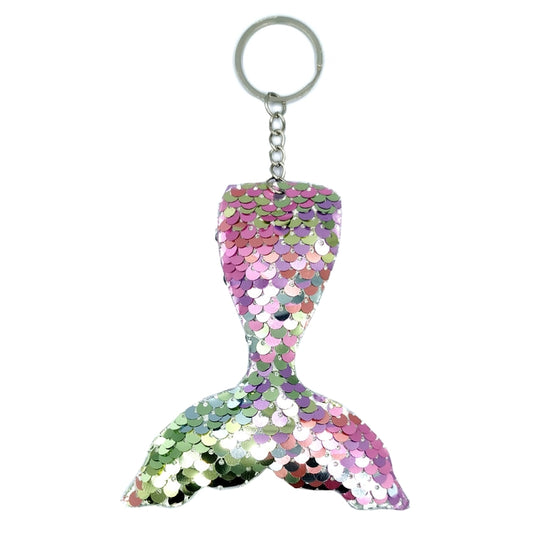 10 PCS Reflective Mermaid Keychain Sequins Mermaid Tail Accessories Car Luggage Pendant(Colorful 47) by buy2fix