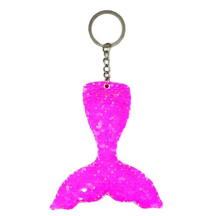 10 PCS Reflective Mermaid Keychain Sequins Mermaid Tail Accessories Car Luggage Pendant(Pink 59) by buy2fix
