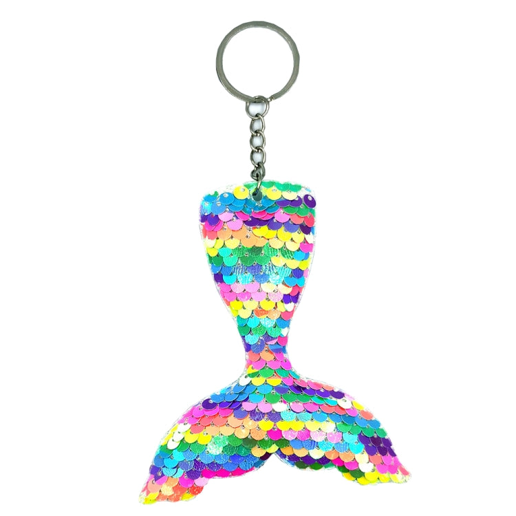 10 PCS Reflective Mermaid Keychain Sequins Mermaid Tail Accessories Car Luggage Pendant(Candy Color 63) by buy2fix