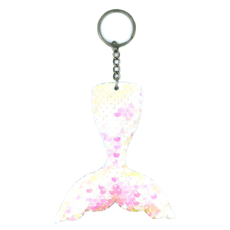 10 PCS Reflective Mermaid Keychain Sequins Mermaid Tail Accessories Car Luggage Pendant(AB Colorful 16) by buy2fix