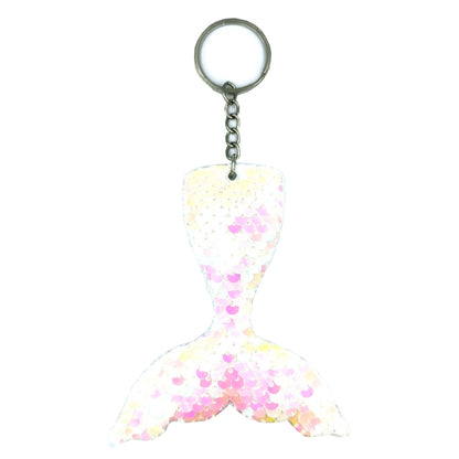 10 PCS Reflective Mermaid Keychain Sequins Mermaid Tail Accessories Car Luggage Pendant(AB Colorful 16) by buy2fix