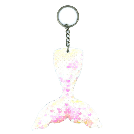 10 PCS Reflective Mermaid Keychain Sequins Mermaid Tail Accessories Car Luggage Pendant(AB Colorful 16) by buy2fix