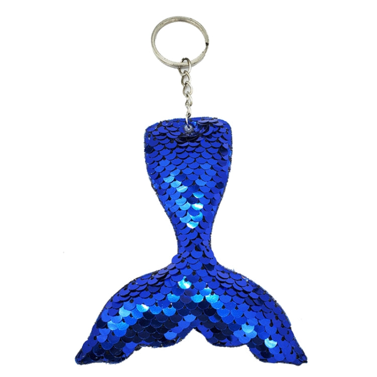 10 PCS Reflective Mermaid Keychain Sequins Mermaid Tail Accessories Car Luggage Pendant(Royal Blue 5) by buy2fix