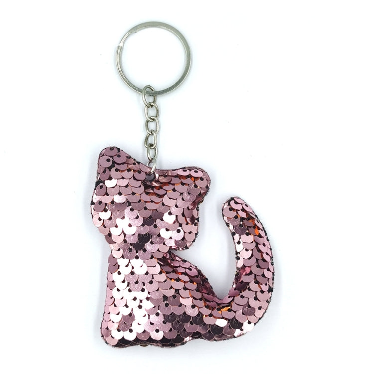 10 PCS PET Sequins Reflective Cat Keychain Bag Car Pendant, Colour: Pink 3 by buy2fix