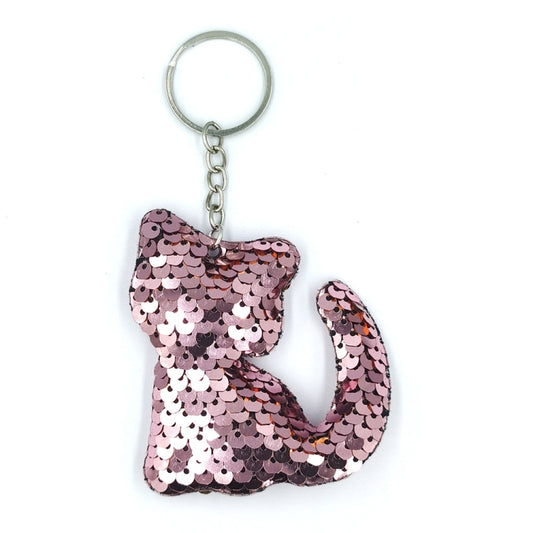 10 PCS PET Sequins Reflective Cat Keychain Bag Car Pendant, Colour: Pink 3 by buy2fix