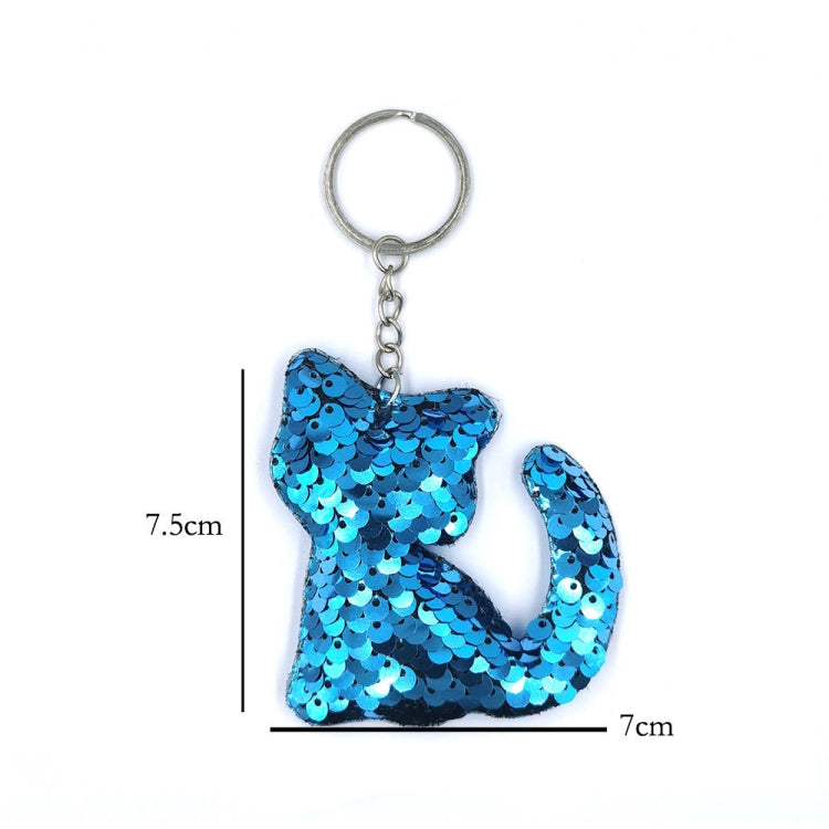10 PCS PET Sequins Reflective Cat Keychain Bag Car Pendant, Colour: Red by buy2fix