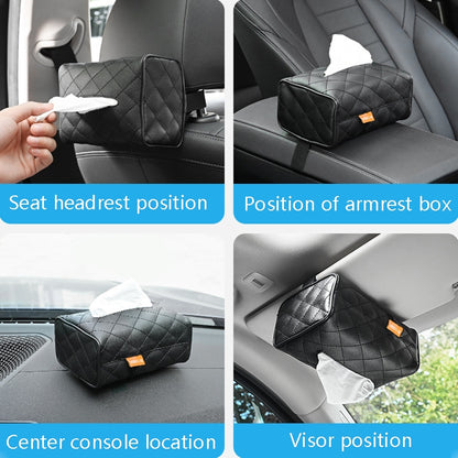 2 PCS GM-020 Car Sun Visor Chair Back Mount Car Paper Towel Box(Black) by buy2fix