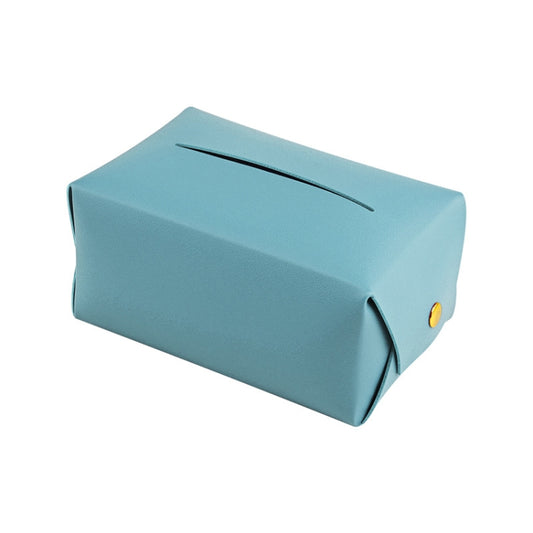 2 PCS Car Leather Tissue Box Home Paper Towel Storage Box(Light Blue) by buy2fix