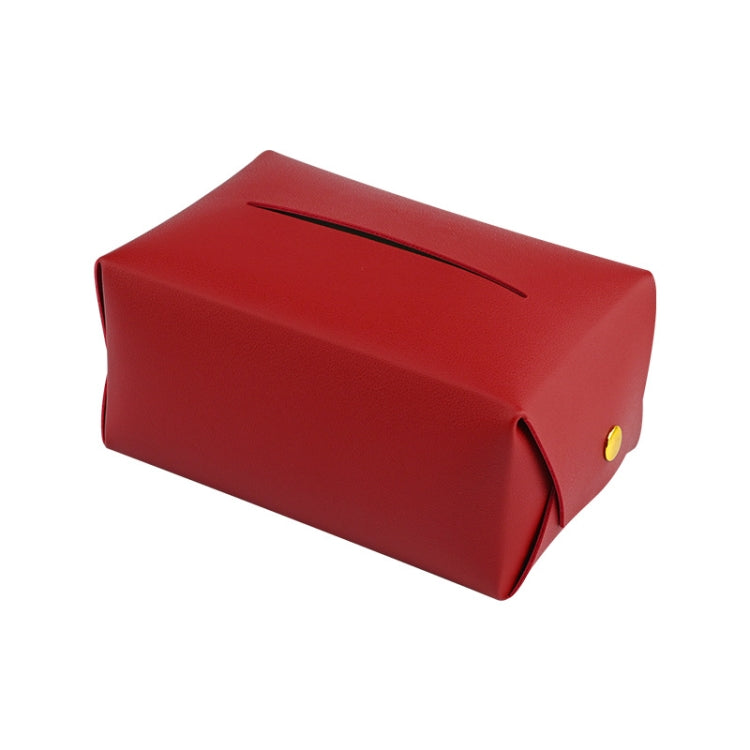 2 PCS Car Leather Tissue Box Home Paper Towel Storage Box(Red Wine) by buy2fix