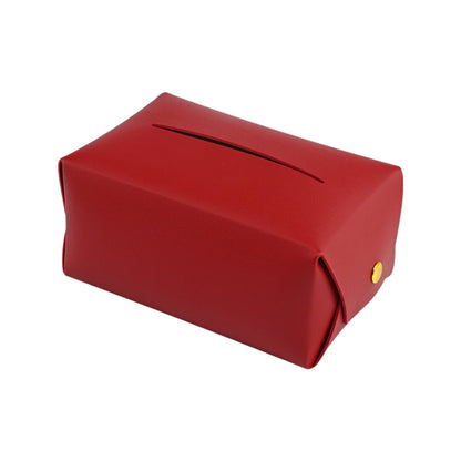 2 PCS Car Leather Tissue Box Home Paper Towel Storage Box(Red Wine) by buy2fix