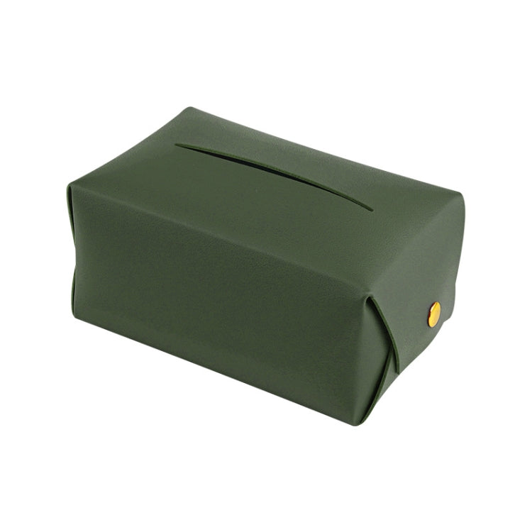 2 PCS Car Leather Tissue Box Home Paper Towel Storage Box(Army Green) by buy2fix