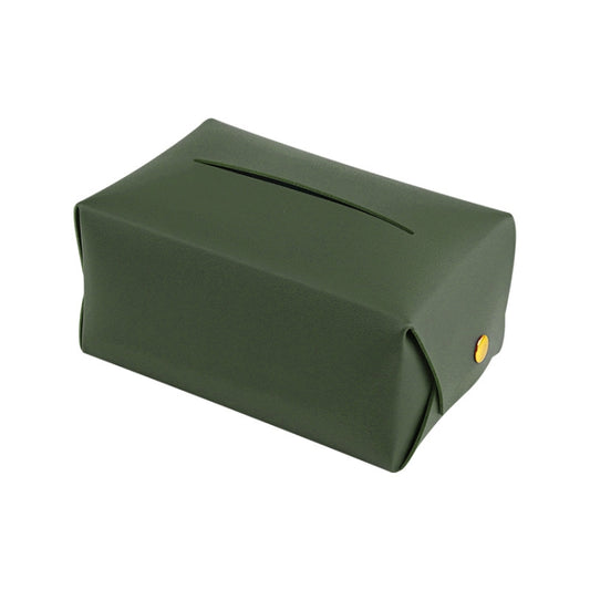 2 PCS Car Leather Tissue Box Home Paper Towel Storage Box(Army Green) by buy2fix