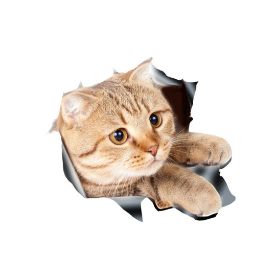 Style 3 Grand autocollant de voiture de chat stéréo 3D Autocollants de rayures et d'occlusion de carrosserie