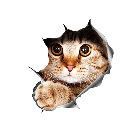 Style 4 Grand autocollant de voiture de chat stéréo 3D Autocollants de rayures et d'occlusion de carrosserie de voiture