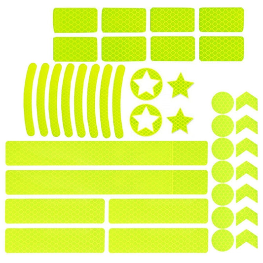 Motorcycle Bicycle broach Reflective Sticker Children Balance Scooter Luminous Sticker(Five-angle Star Fluorescent Yellow) by buy2fix