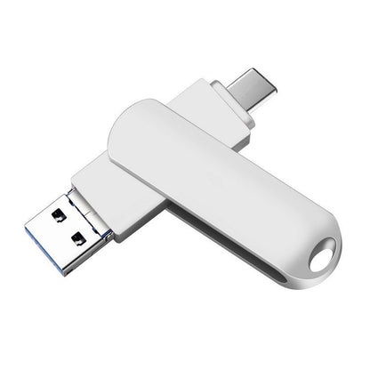 16GB USB 3.0 + 8 Pin + USB-C / Type-C 3 in 1 Phone Computer Rotatable Metal U-Disk by buy2fix