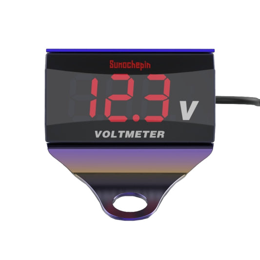 SUMOCHEPIN SMCP101 8-150V Motorcycle Modified Voltmeter LED Digital Display Electric Pressure Meter, Colour: Colorful Bracket+Red Voltmeter - Electrical Instruments by buy2fix | Online Shopping UK | buy2fix