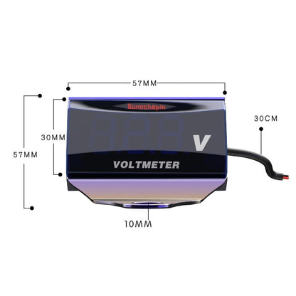 SUMOCHEPIN SMCP101 8-150V Motorcycle Modified Voltmeter LED Digital Display Electric Pressure Meter, Colour: Colorful Bracket+Red Voltmeter - Electrical Instruments by buy2fix | Online Shopping UK | buy2fix