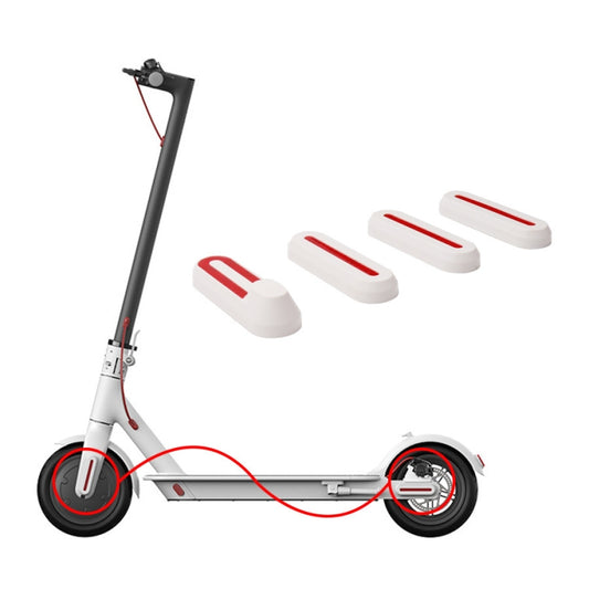1 Set Electric Scooter Wheel Four-way Side Decorative Cover With Reflective Strips For Xiaomi Mijia 1S / Pro(White) - Accessories & Parts by buy2fix | Online Shopping UK | buy2fix