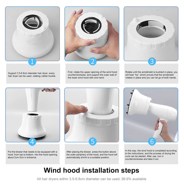 G8 Universal Hair Diffuser Adaptable For Blow Dryers with Rotatable Design Curly Hair Large Wind Hood(White) - Hair Dryers & Accessories by buy2fix | Online Shopping UK | buy2fix