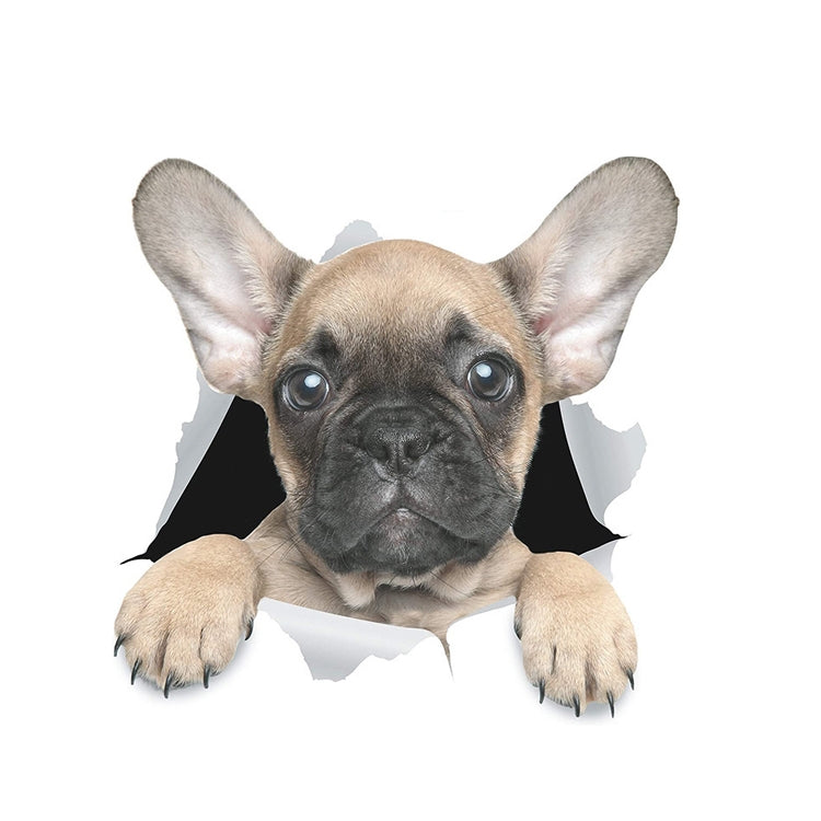Personality Puppy 3D Car Stickers Waterproof Car Body Block Scratches Simulation Stickers(Pugs) by buy2fix