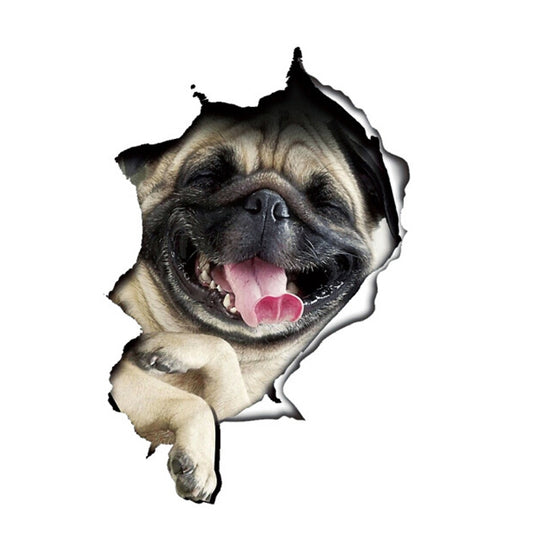 4 pièces autocollants de voiture 3D de personnalité chiot imperméable bloc de carrosserie de voiture autocollants de simulation de rayures (chien Harpi)