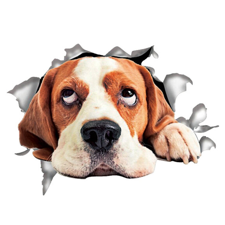 Personality Puppy 3D Car Stickers Waterproof Car Body Block Scratches Simulation Stickers(Dog Head) by buy2fix