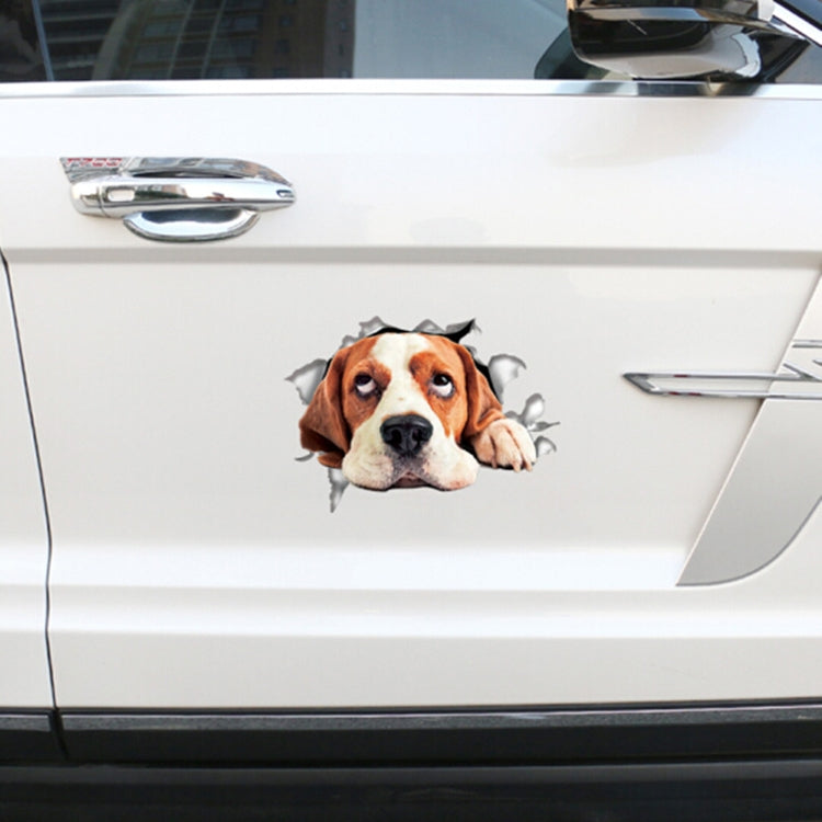 Personality Puppy 3D Car Stickers Waterproof Car Body Block Scratches Simulation Stickers(Harpi Dog) by buy2fix