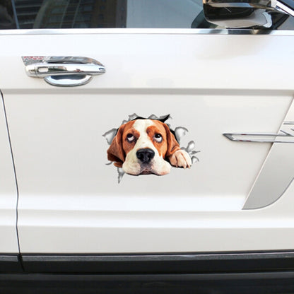 Personality Puppy 3D Car Stickers Waterproof Car Body Block Scratches Simulation Stickers(Big Ear Dog) by buy2fix