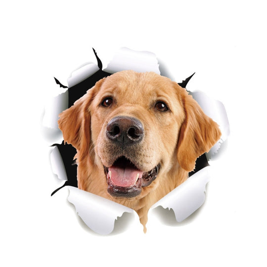 Autocollants de personnalité animale de Simulation 3D, 4 pièces, rayures de porte de voiture en verre, autocollants d'occlusion décoratifs (tête de chien)