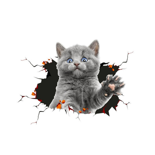 4 pièces autocollants de voiture de personnalité animale de simulation 3D rayures de porte de voiture en verre autocollants d'occlusion décoratifs (style de chat 1)