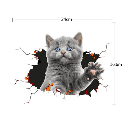4 PCS 3D Simulation Animal Personality Car Stickers Glass Car Door Scratches Decorative Occlusion Stickers(Cat Style 1) by buy2fix