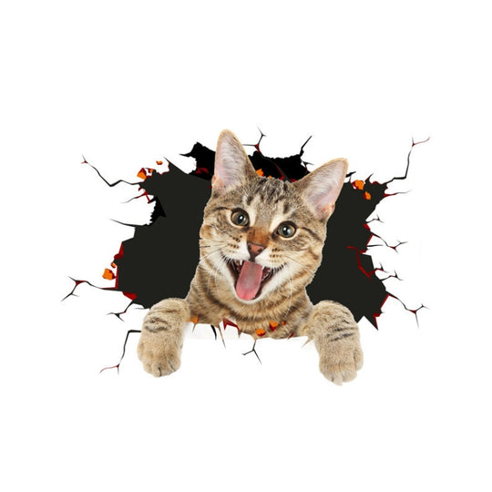 4 pièces autocollants de voiture de personnalité animale de simulation 3D rayures de porte de voiture en verre autocollants d'occlusion décoratifs (style de chat 2)